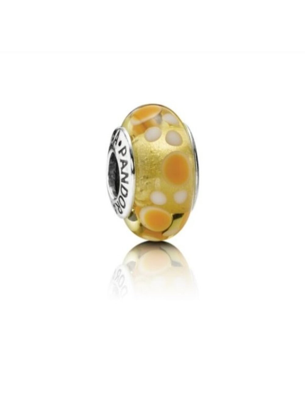 Pandora Murano Glass Bead Yellow Bubbles 790687 ALE 925